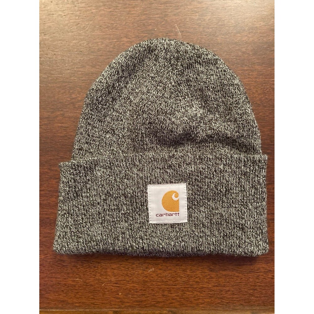 Warm Carhartt Knit Cuffed Beanie Winter Hat Outdoor Gray Mens Womens Snow Ski